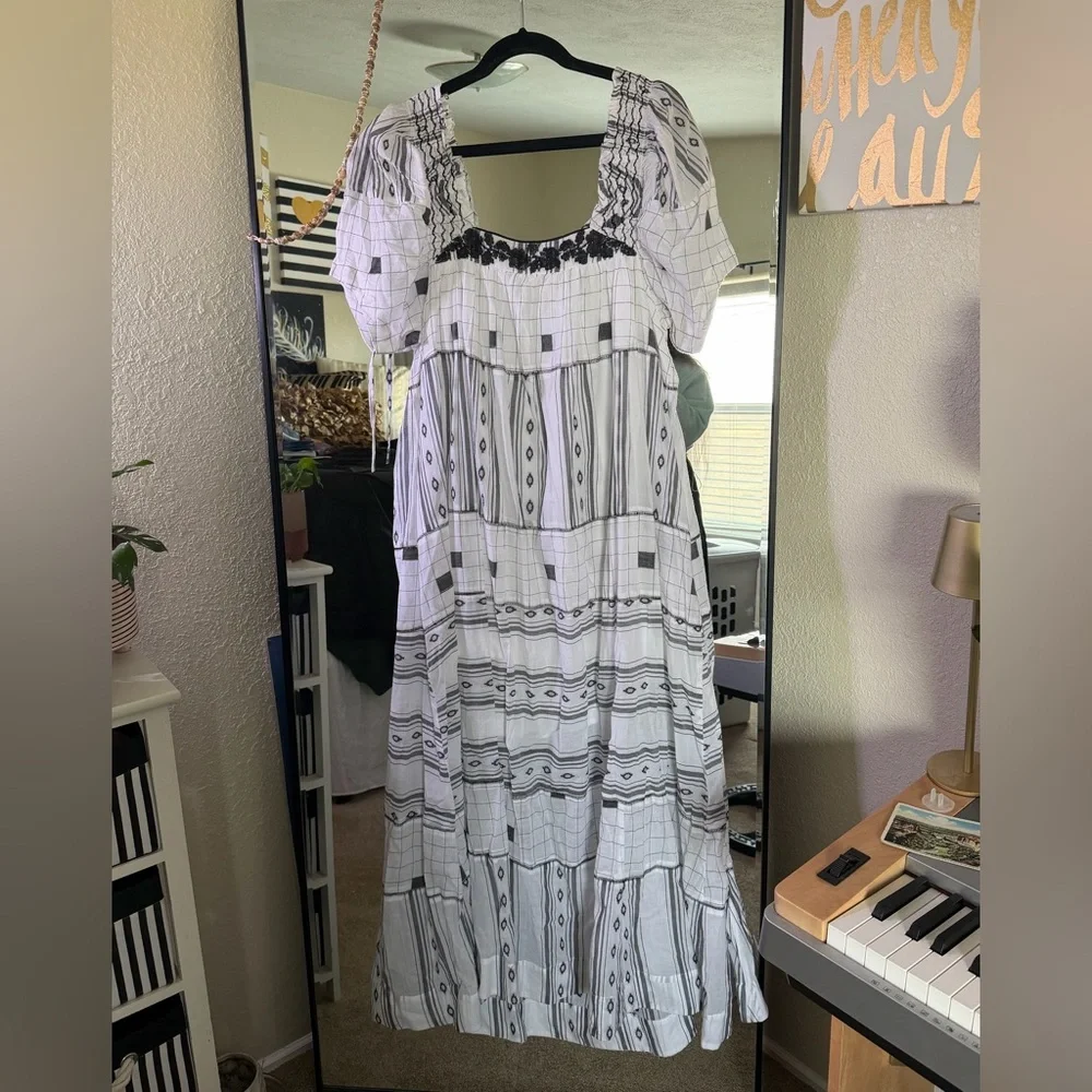 Free People Black and White Patterned Maxi Dress - Picture 1 of 4